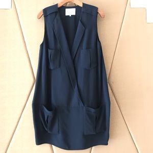 3.1 Phillip Lim Navy Silk Pocket Dress: Size 4